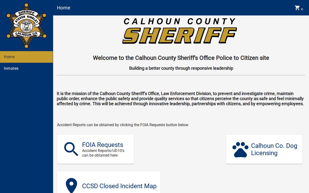 Calhoun County arrest lookup current inmates and recent arrests portal