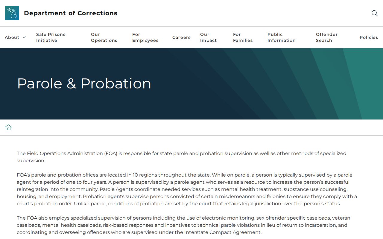 Calhoun County criminal history probation and parole information