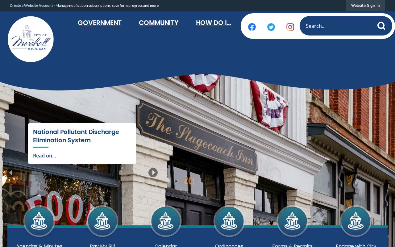 City of Marshall official website for Marshall criminal records